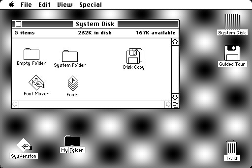 рабочий стол первой Mac OS